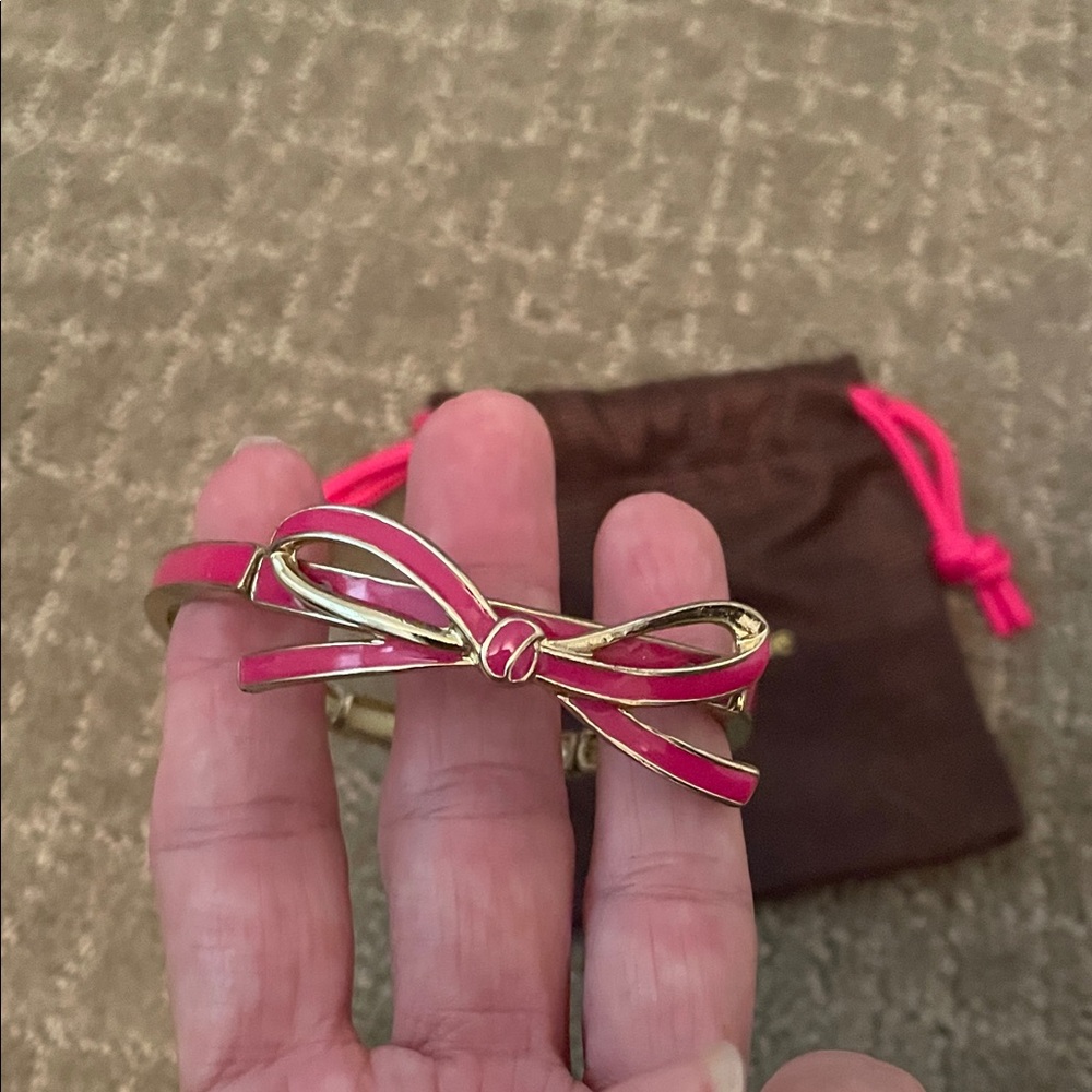 Kate Spade Pink and Gold Bow Hair Clip